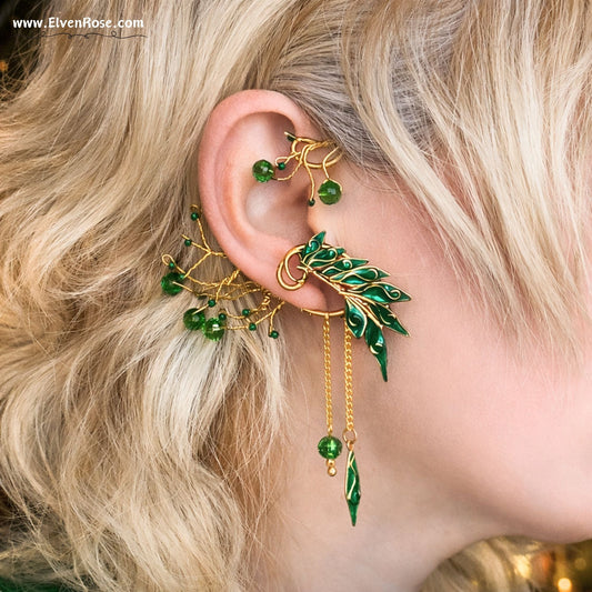 Verdant Aurëlinn Ear Wrap Earring - Elven Rose