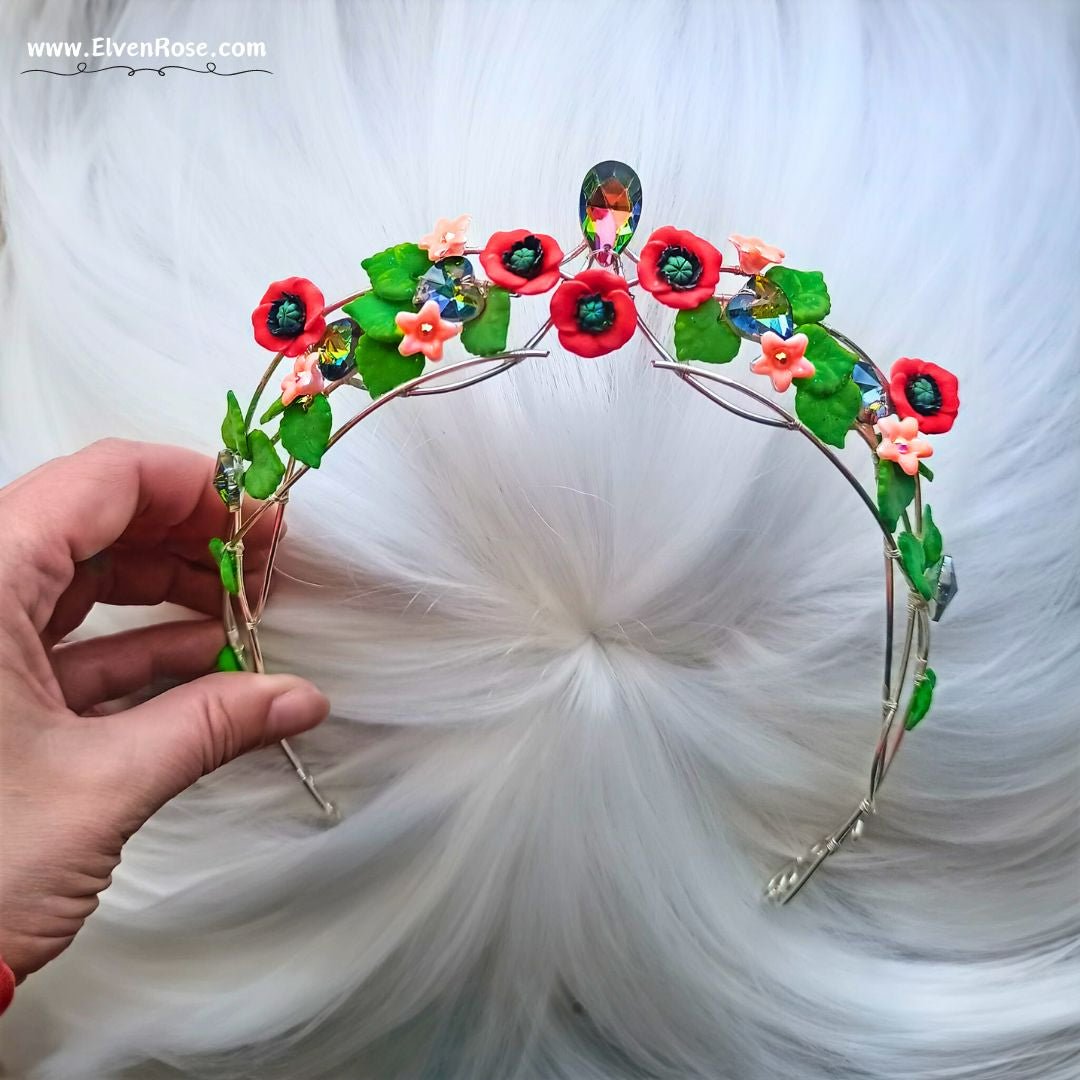 Vibrant Floral Headband - Elven Rose
