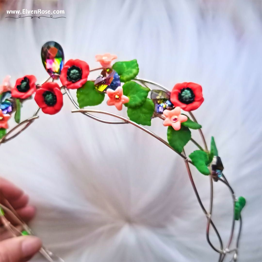 Vibrant Floral Headband - Elven Rose