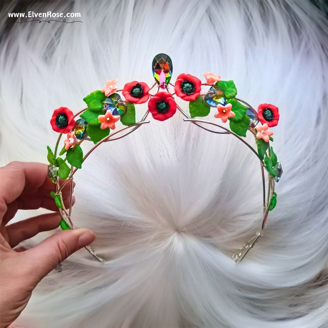 Vibrant Floral Headband - Elven Rose