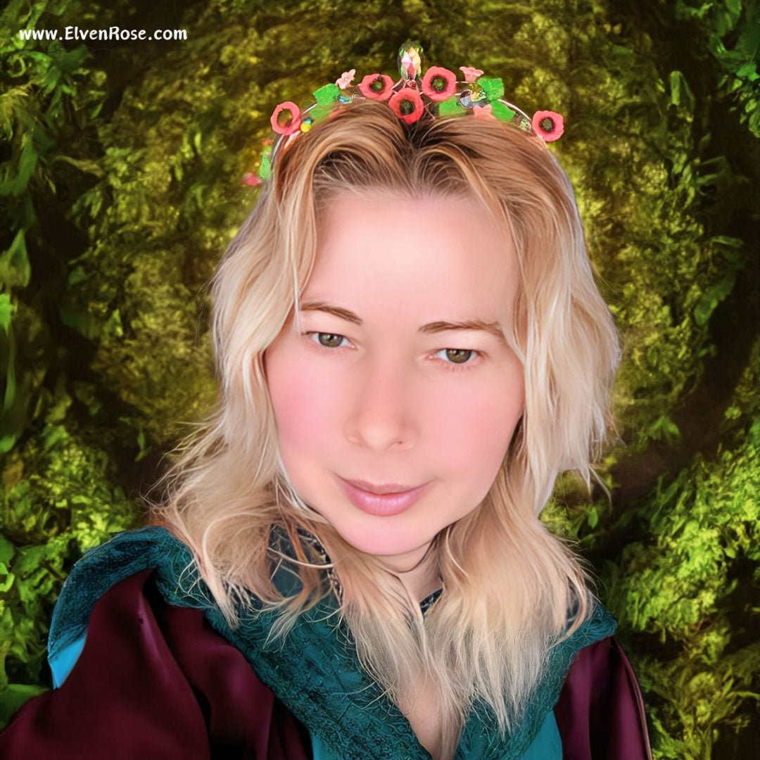 Vibrant Floral Headband - Elven Rose