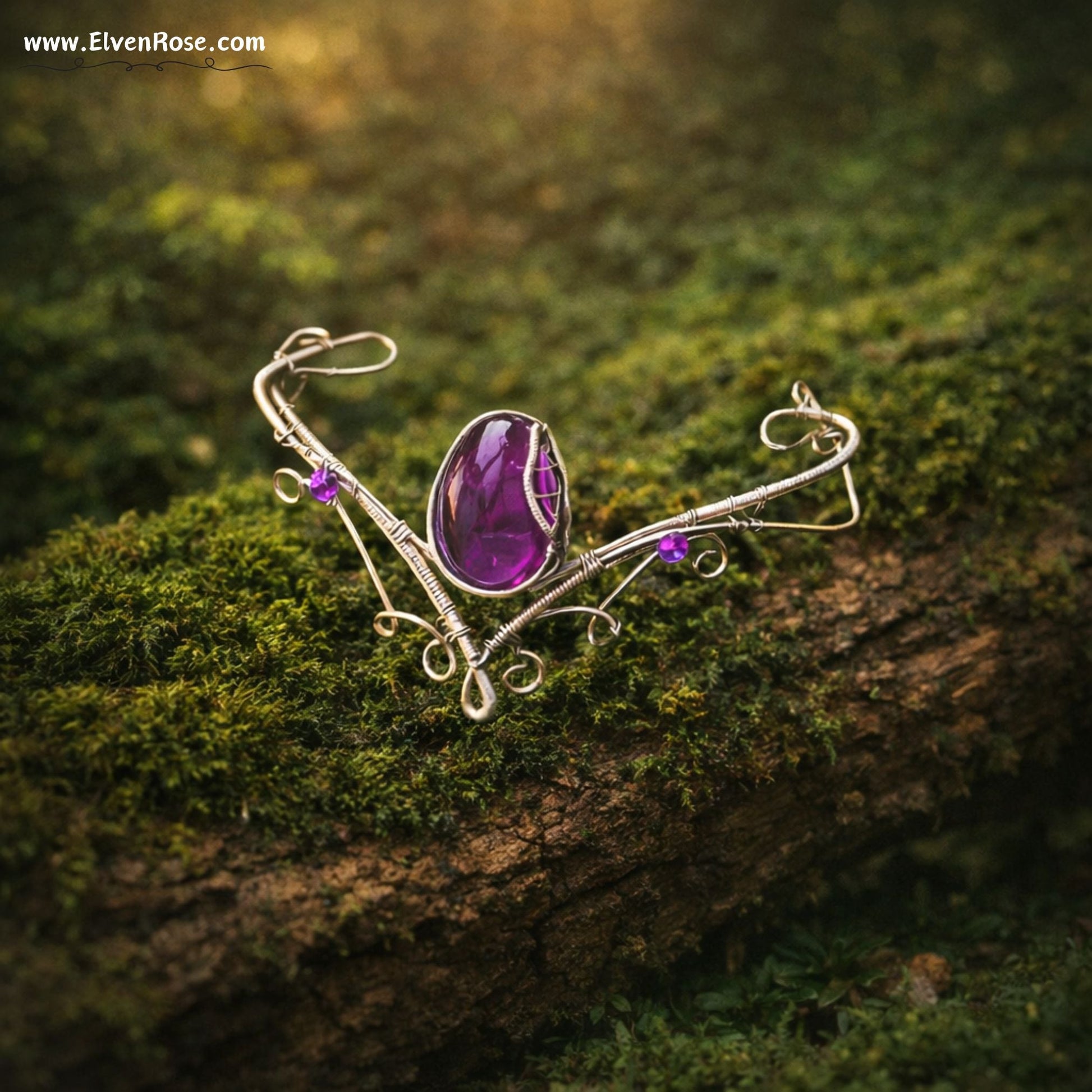 Violet Lake Cuff Bracelet - Elven Rose