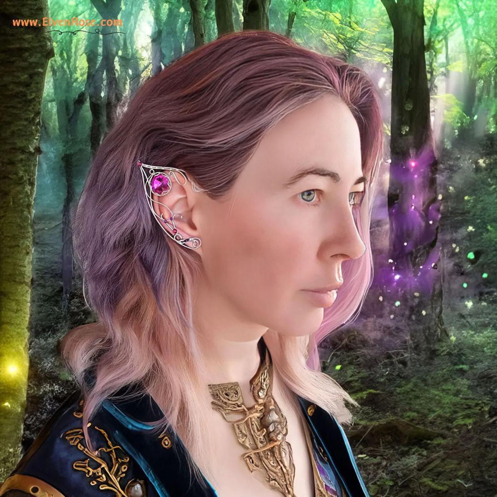 "Violet Lake" Fantasy Elf Ears - Elven Rose