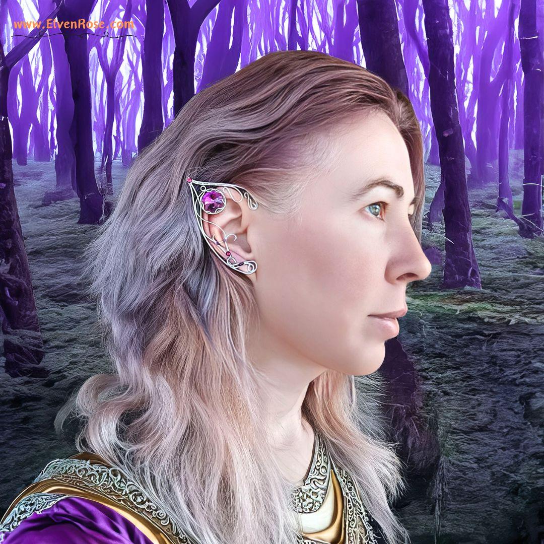 "Violet Lake" Fantasy Elf Ears - Elven Rose