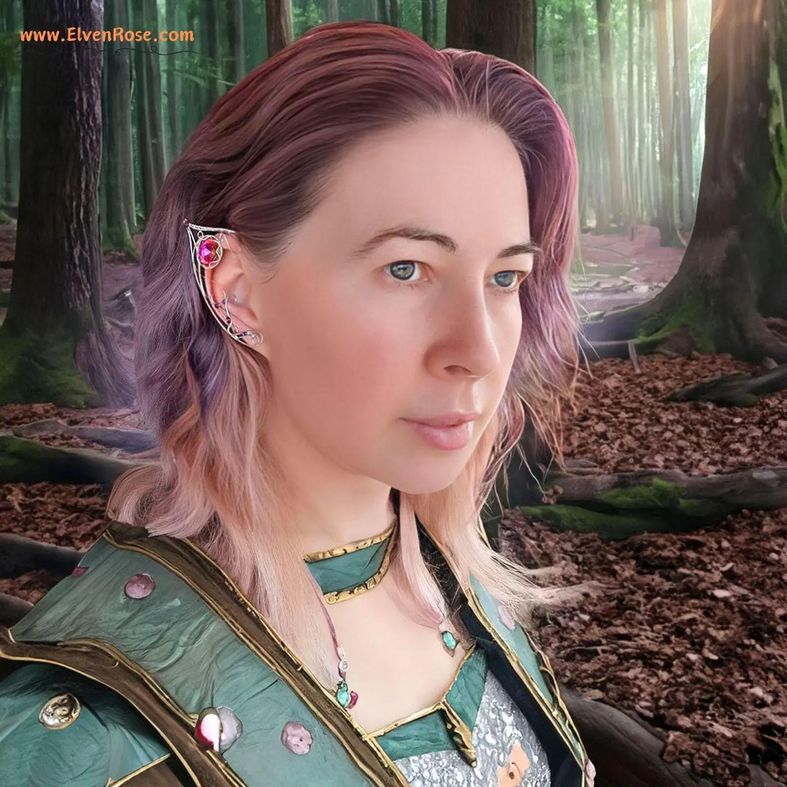 "Violet Lake" Fantasy Elf Ears - Elven Rose