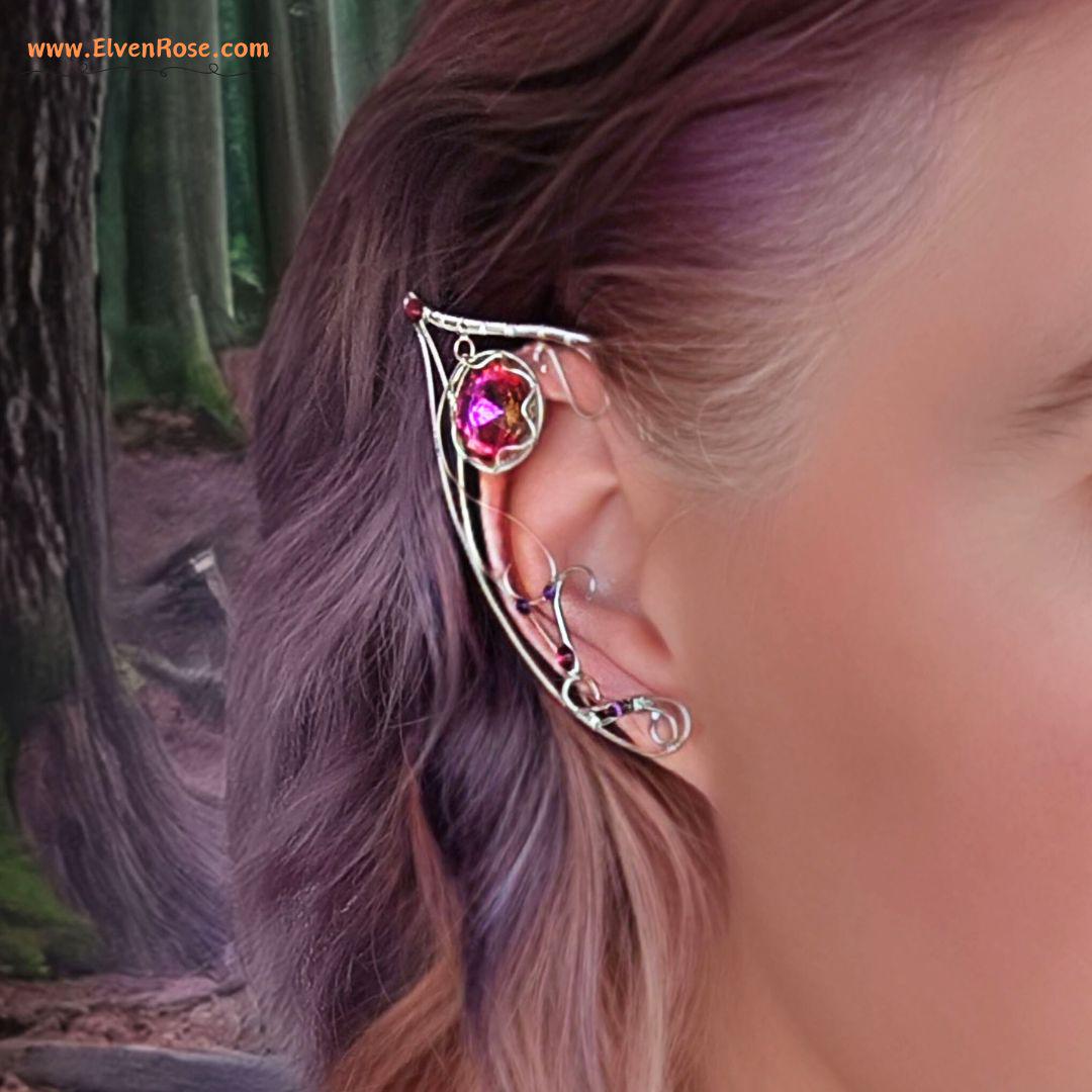 "Violet Lake" Fantasy Elf Ears - Elven Rose