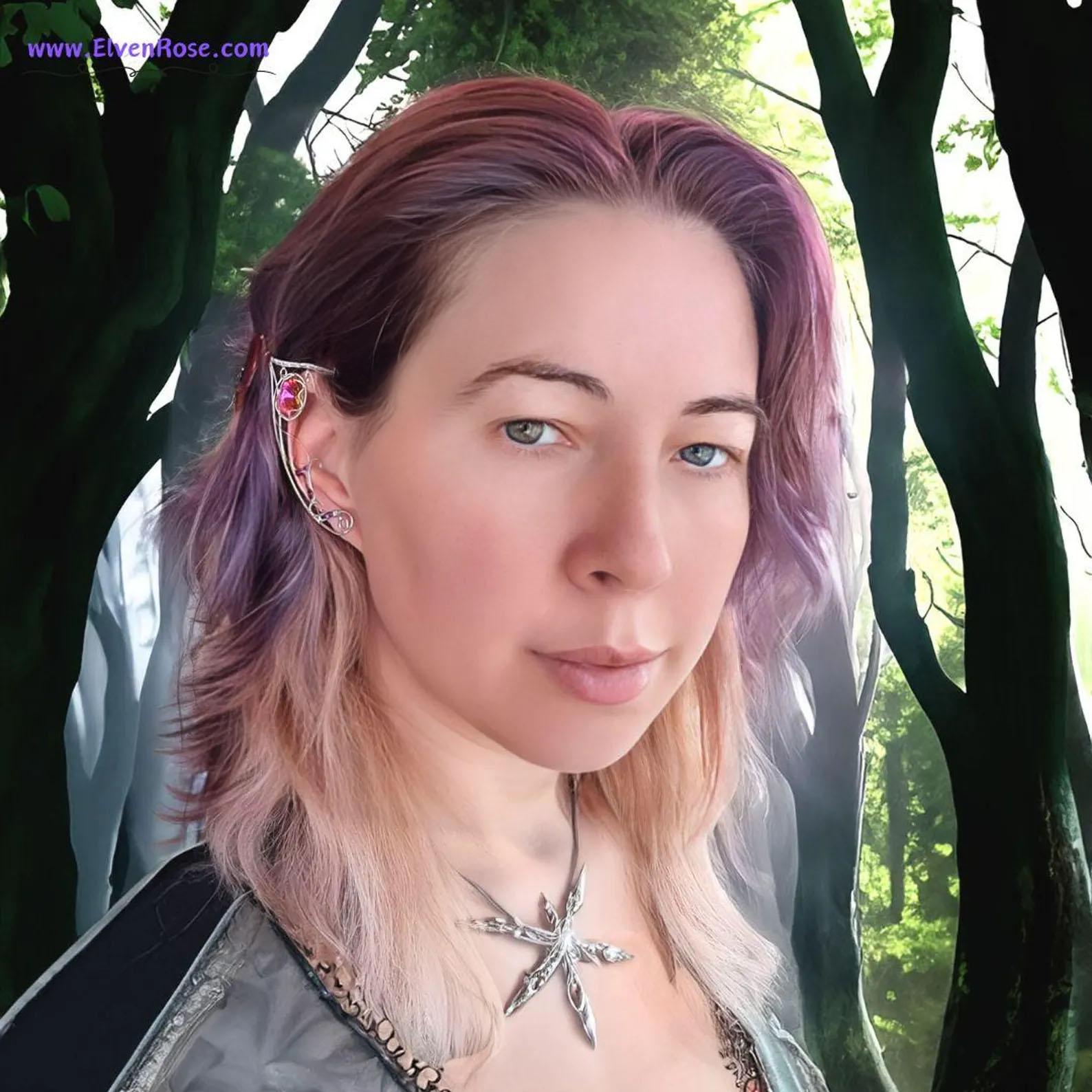 "Violet Lake" Fantasy Elf Ears - Elven Rose