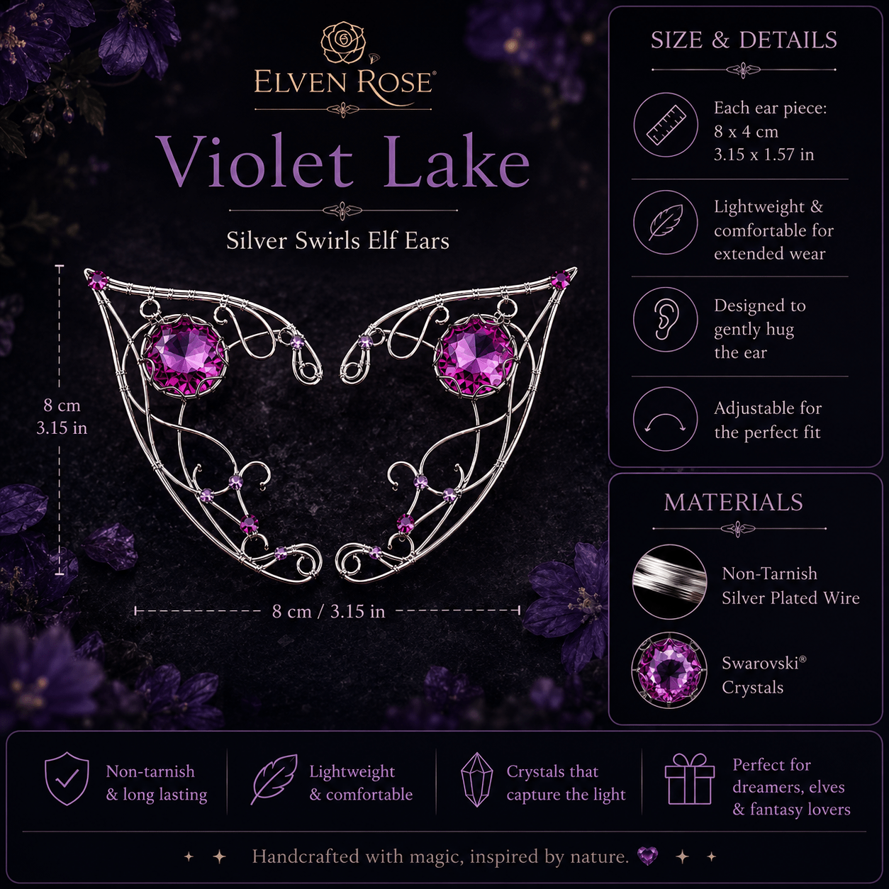Violet Lake Elf Ears - Elven Rose