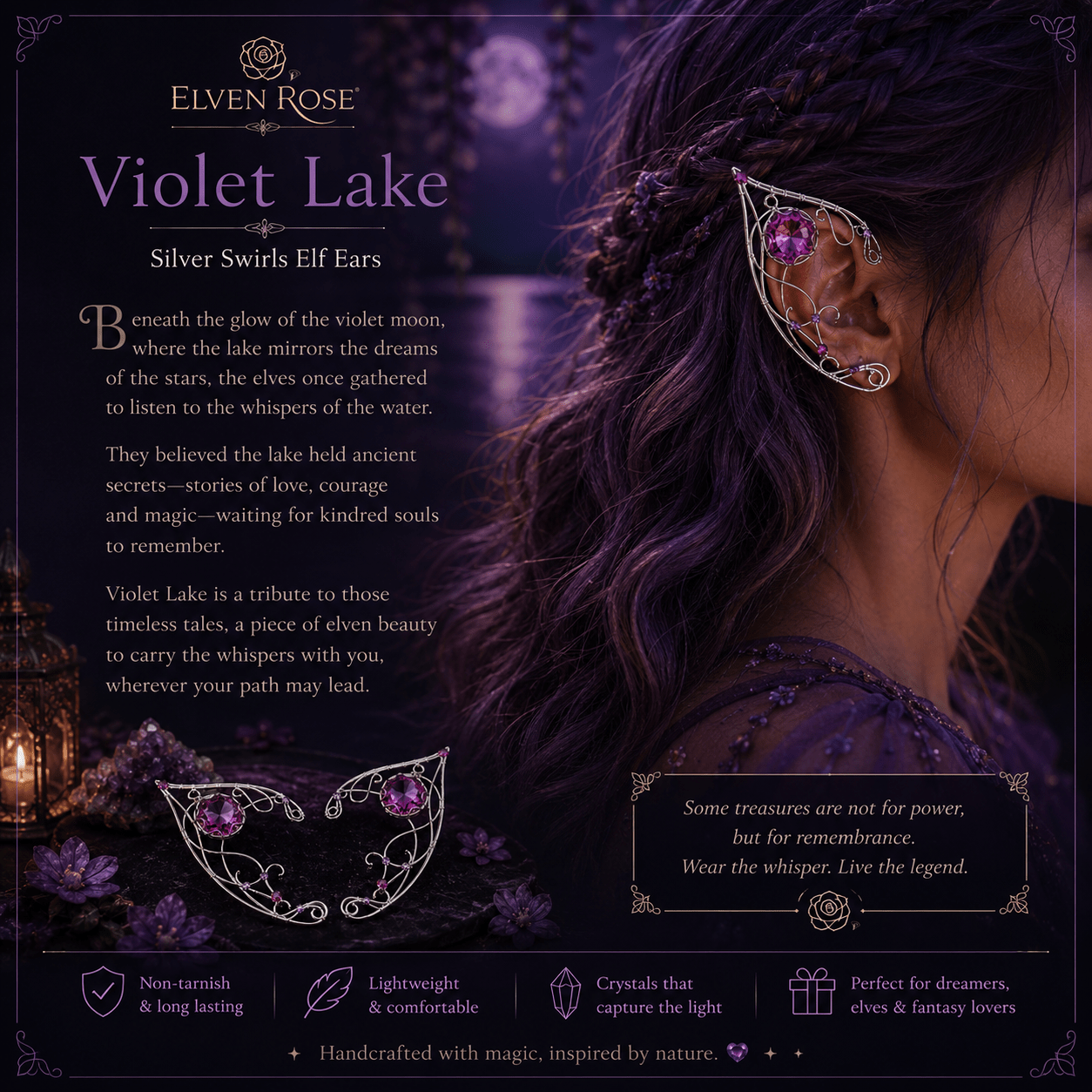 Violet Lake Elf Ears - Elven Rose