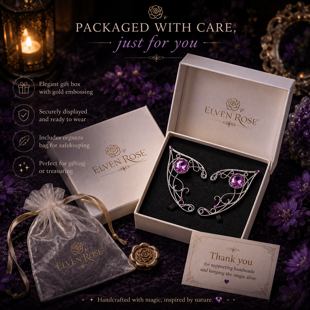 Violet Lake Elf Ears - Elven Rose