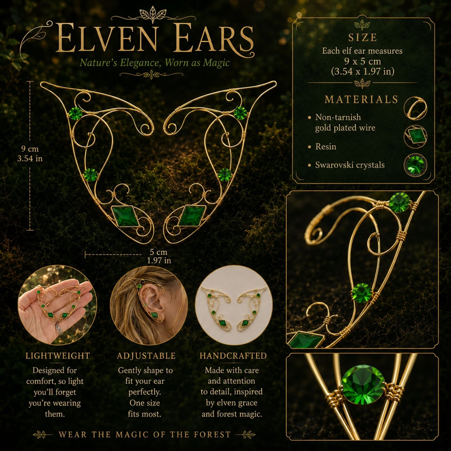 Whispering Glade Elf Ears - Elven Rose