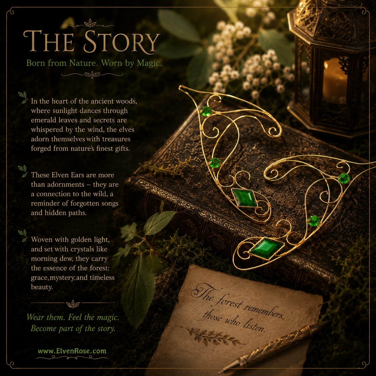 Whispering Glade Elf Ears - Elven Rose