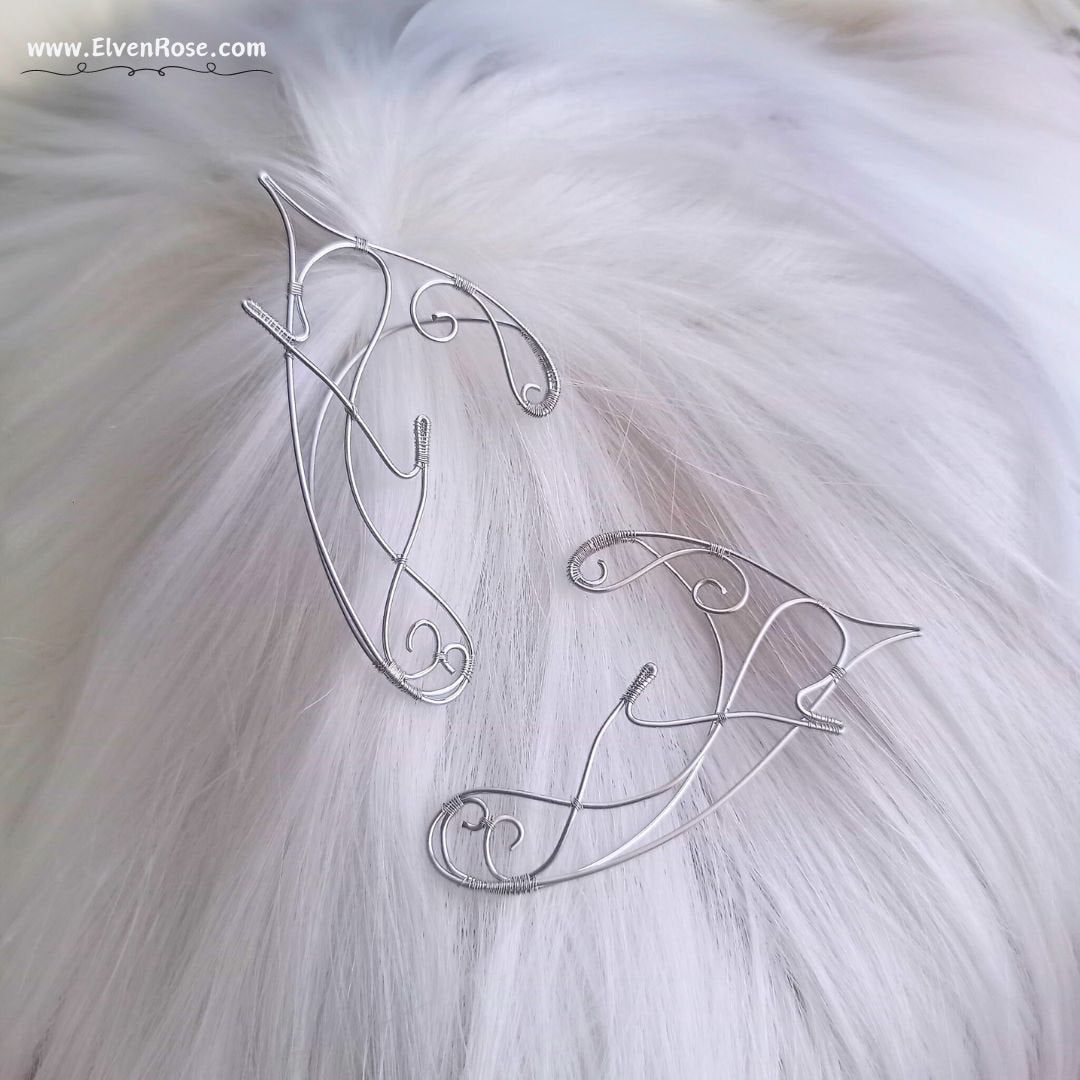 Whispering Sylvan Elf Ears Earrings - Elven Rose
