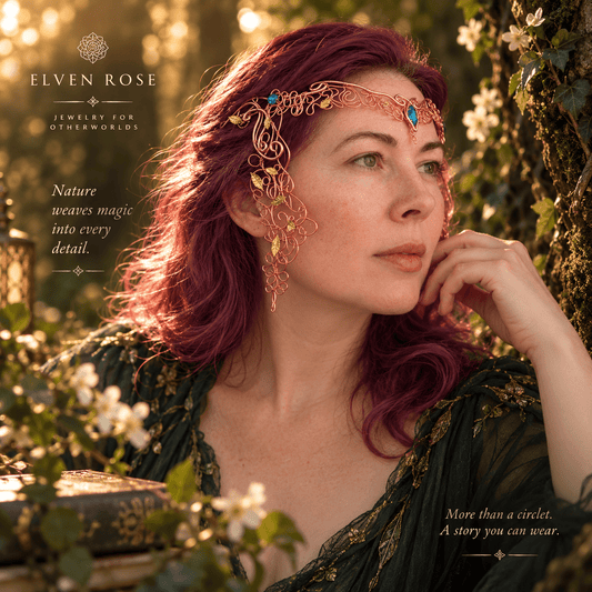 Whispering Vines Circlet - Elven Rose