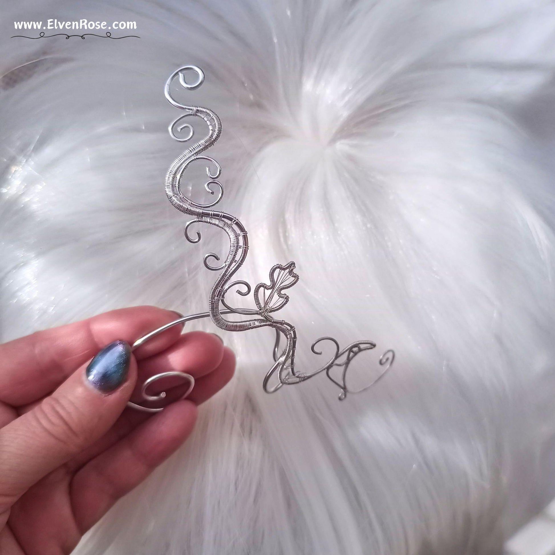 "Whispering Vines" Fantasy Ear Wrap Earring - Elven Rose