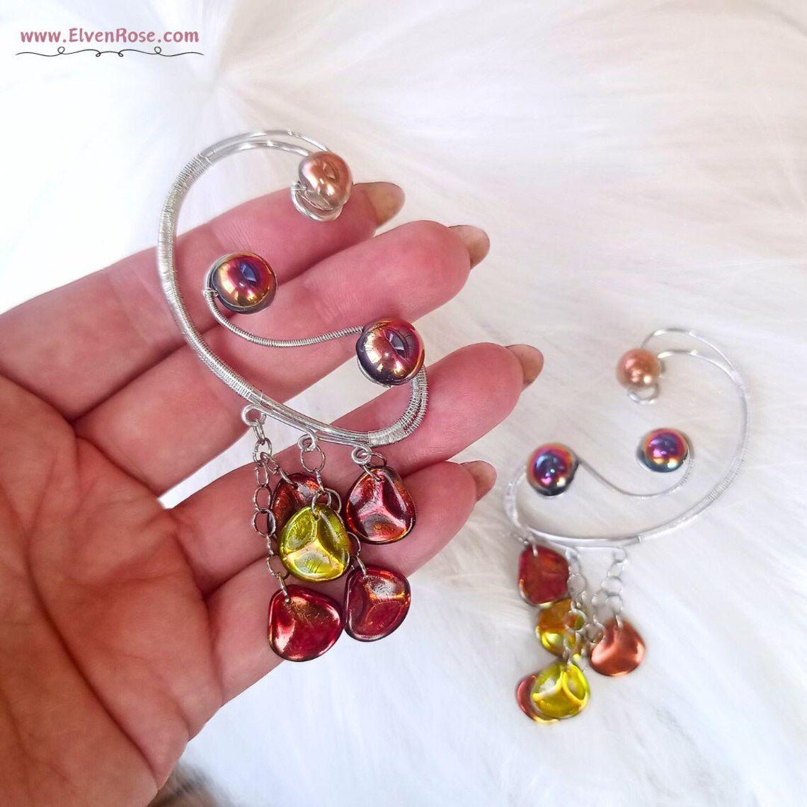 Whispers of Autumn Ear Wrap Earrings - Elven Rose