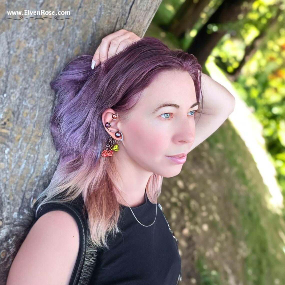 Whispers of Autumn Ear Wrap Earrings - Elven Rose