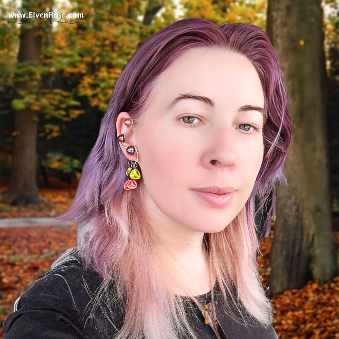 Whispers of Autumn Ear Wrap Earrings - Elven Rose