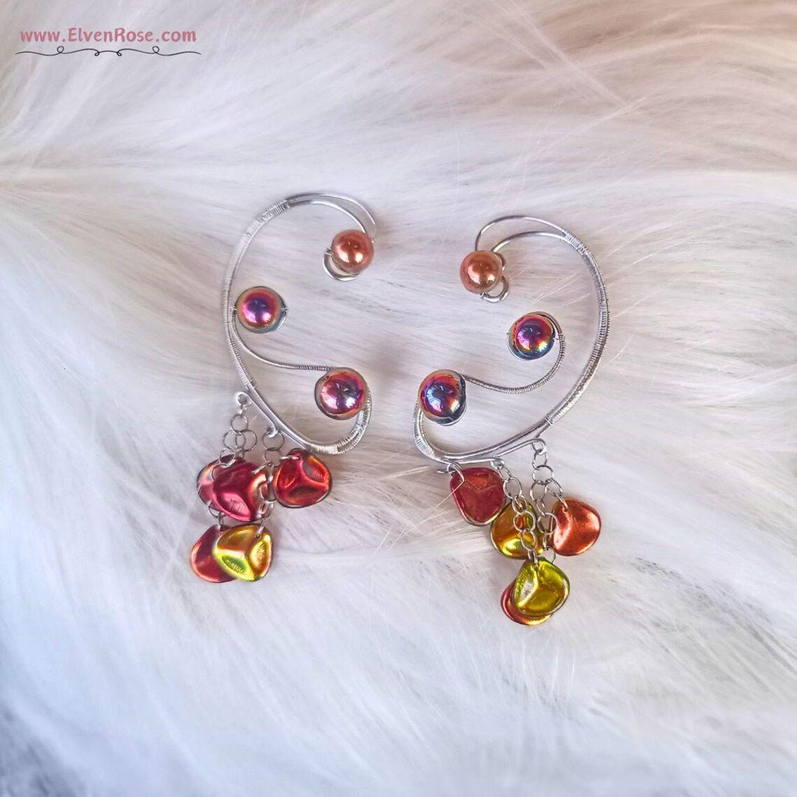 Whispers of Autumn Ear Wrap Earrings - Elven Rose