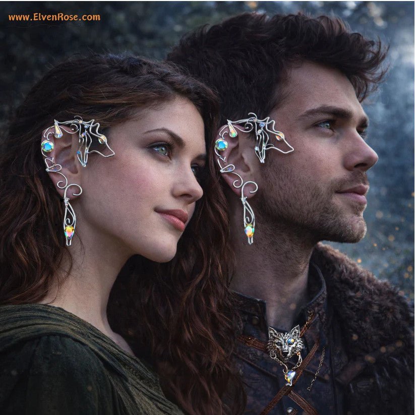 "Wolf Ear Wrap" celestial wolf jewelry - Elven Rose